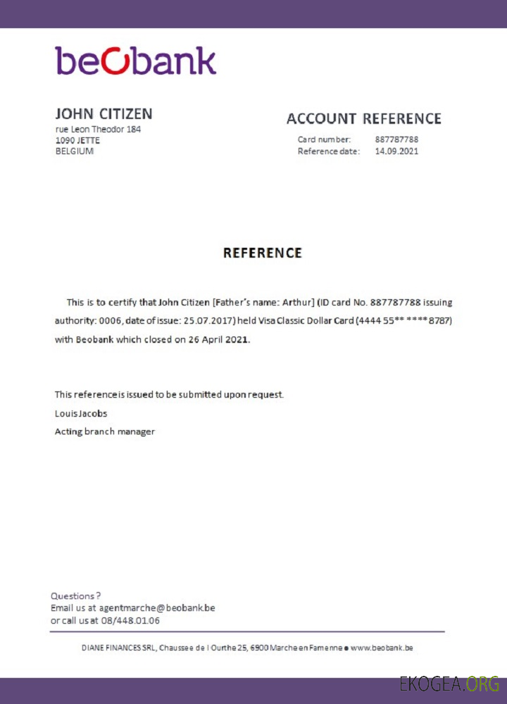 Référence Belgique , Beobank , closure